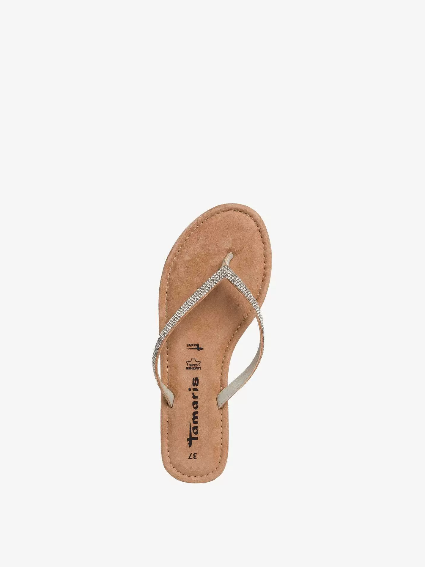 Tamaris Leren Flip Flops - Metallic